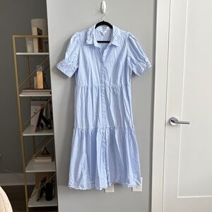 Crown & Ivy Light Blue Striped Midi Dress